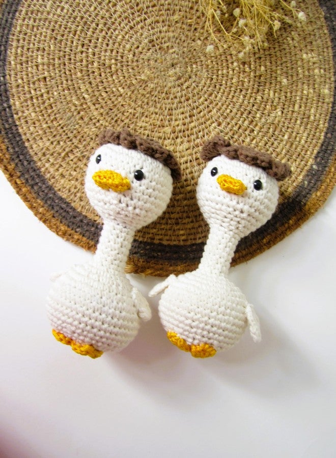 Kind Strings Handmade Crochet Duck Soft Toy - Plush Stuffed Animal for Babies & Kids - Montessori Gift for Baby Girl or Boy - Safe, Cute & Adorable Nursery Decor - Set of - 2 (Brown) - Image 3
